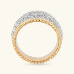 Anello a Fascia Graduato con Pavé in Cubic Zirconia
