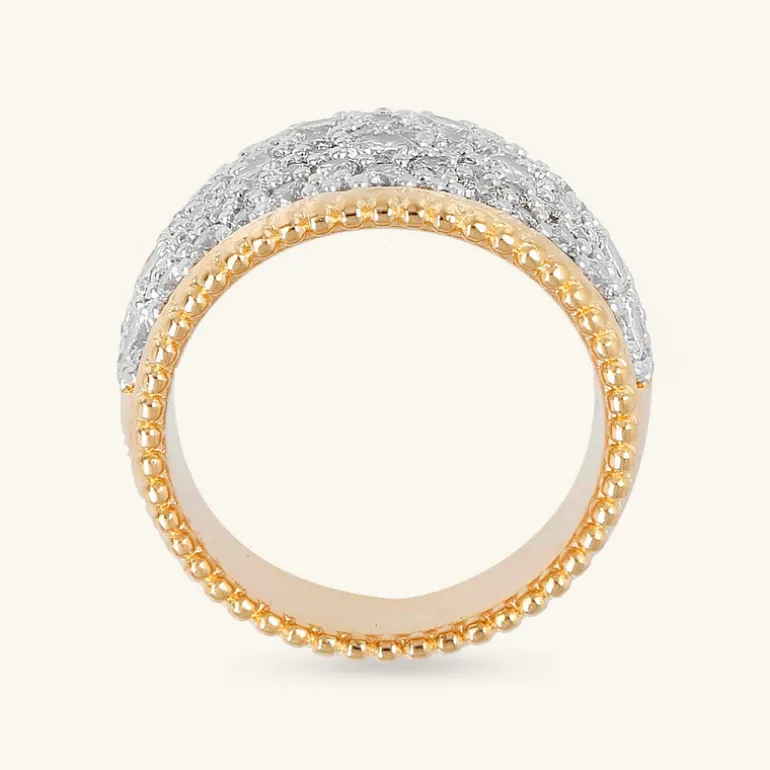 Anello a Fascia Graduato con Pavé in Cubic Zirconia