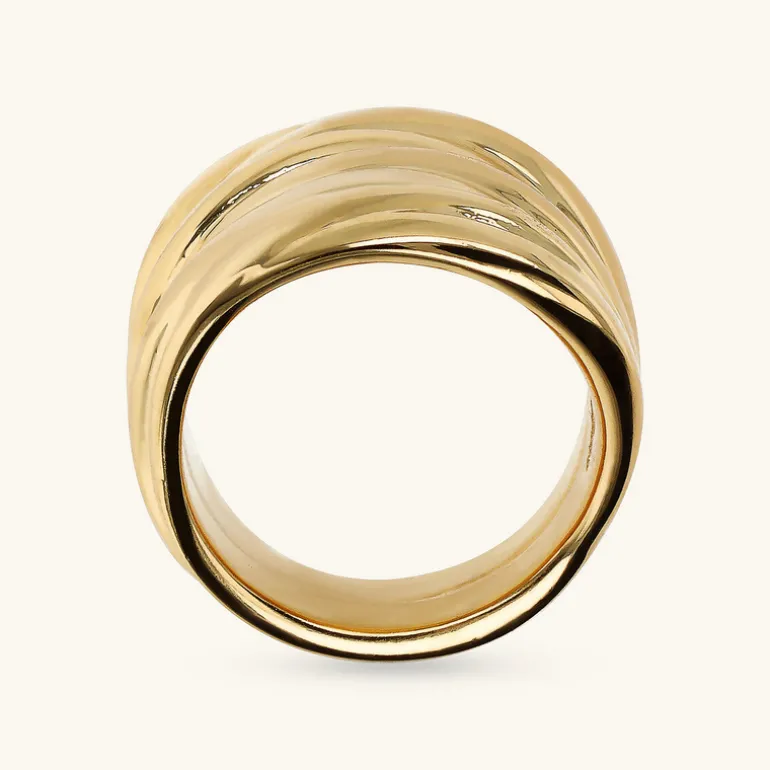 Anello a Fascia Graduato Texture Rigata