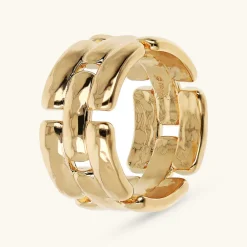Anello a Fascia Maglia Pantera Martellato