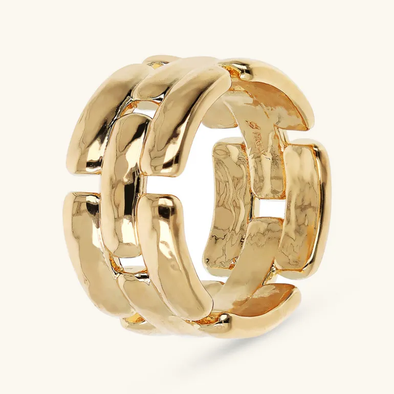 Anello a Fascia Maglia Pantera Martellato