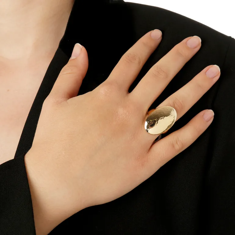 Anello Chevalier Martellato Forma Ovale
