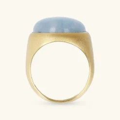 Anello Chevalier Satinato con Pietra Naturale Quarzo