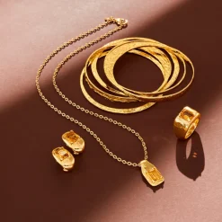 Anello Chevalier Squadrato con Pietra Naturale