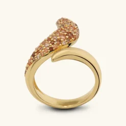 Anello Contrarié Onda con Pavé di Cubic Zirconia