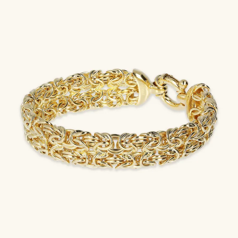 Bracciale a Fascia Doppia Catena Bizantina