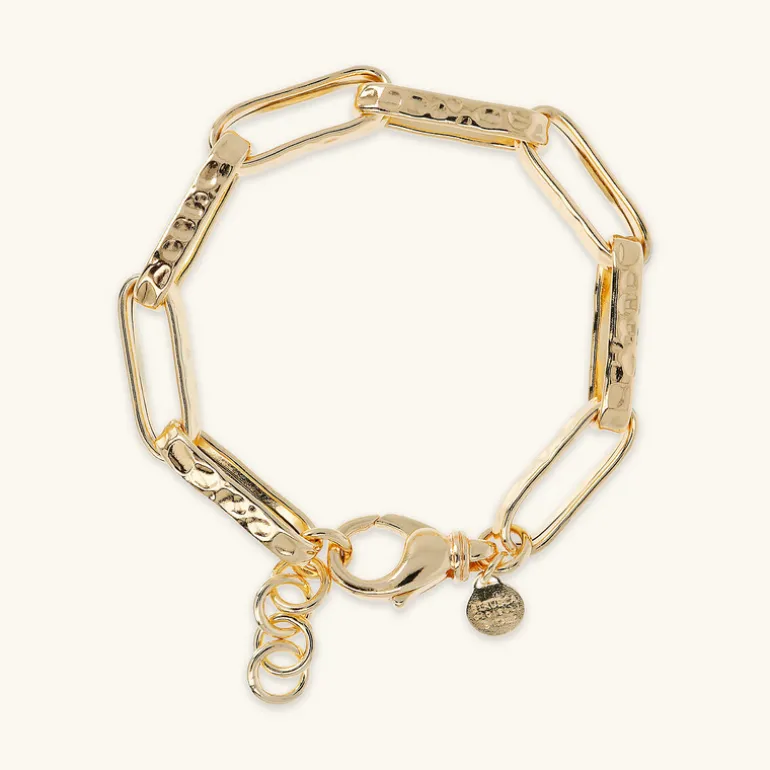 Bracciale Catena Forzatina Paperclip Martellata