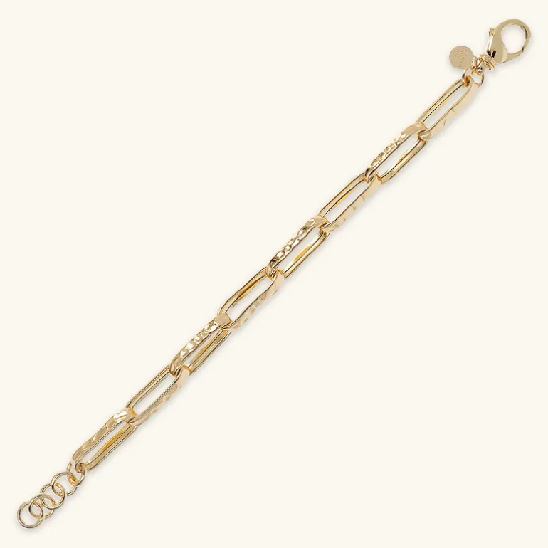 Bracciale Catena Forzatina Paperclip Martellata