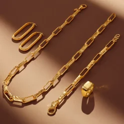 Bracciale Catena Forzatina Paperclip Martellata