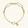 Bracciale Catena Rolo con Station di Maglie Alternate