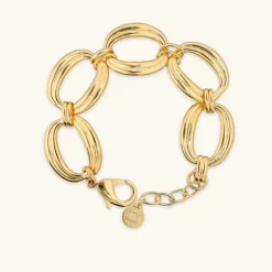 Bracciale con Maxi Maglie Ovali Texture Rigata