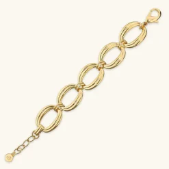 Bracciale con Maxi Maglie Ovali Texture Rigata
