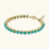 Bracciale con Pietra Naturale Turchese Tonda
