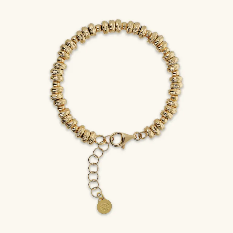 Bracciale con Rondelle Martellate e Sfere Lucide
