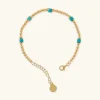 Bracciale in Argento 925 Placcato Oro Giallo 18kt con Piccole Sfere e Punti Luce in Cubic Zirconia