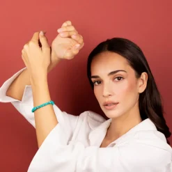 Bracciale in Argento 925 placcato Oro Giallo 18Kt con Pietre Naturali di Turchese