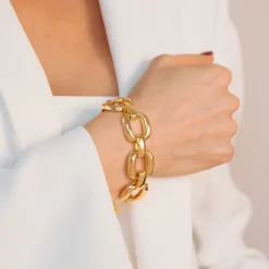 Bracciale Maxi Maglie Quadrate Martellate