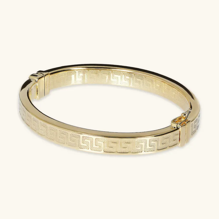 Bracciale Rigido con Greca Martellato