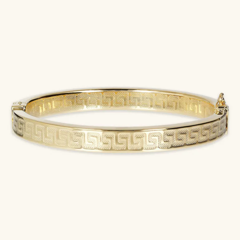 Bracciale Rigido con Greca Martellato
