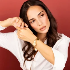 Bracciale Rigido con Pendenti Moneta ed Ematite Grigia