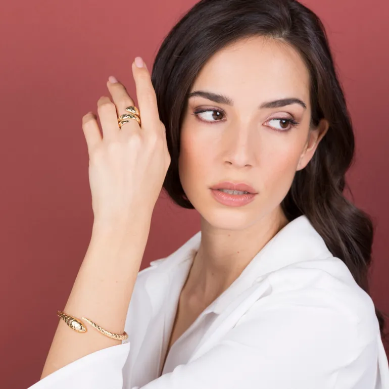 Bracciale Rigido Serpente Martellato