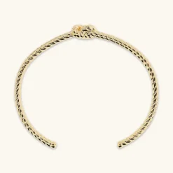 Bracciale Rigido Texture Corda con Nodo