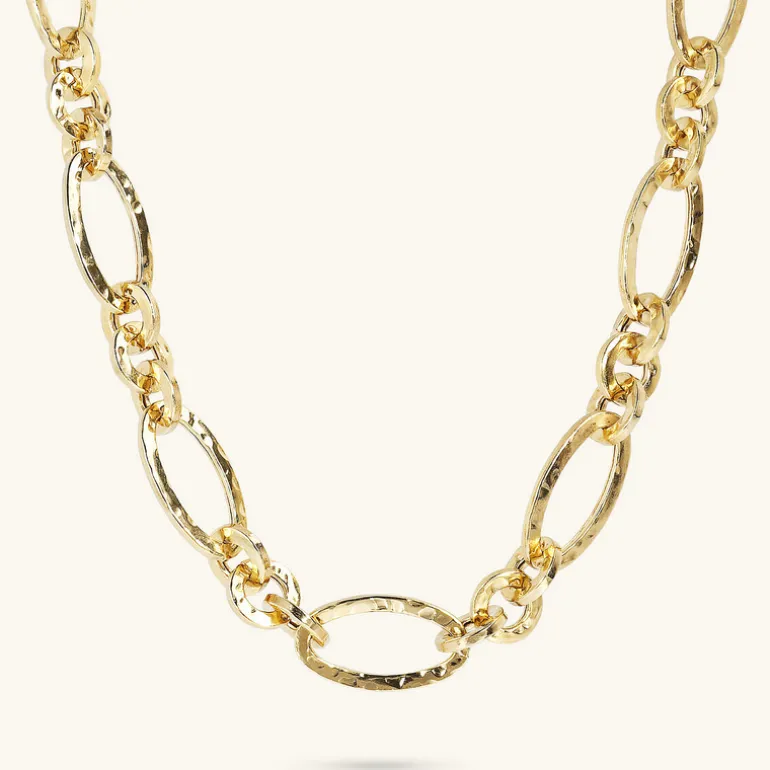 Collana Catena Figaro con Maglia Rolo e Ovale