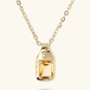 Collana Catena Forzatina con Pendente Martellato e Pietra Naturale