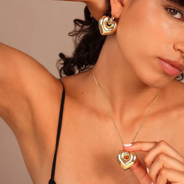 Collana Catena Forzatina con Pendente Cuore Martellato