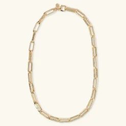 Collana Catena Forzatina Paperclip Martellata