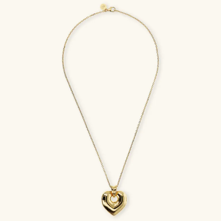 Collana Catena Forzatina con Pendente Cuore Martellato