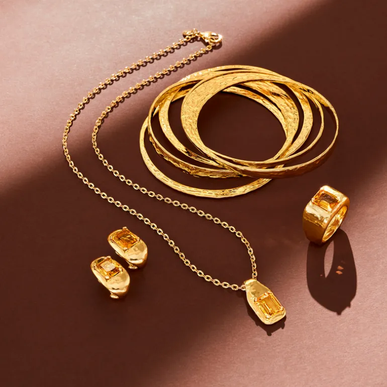 Collana Catena Forzatina con Pendente Martellato e Pietra Naturale