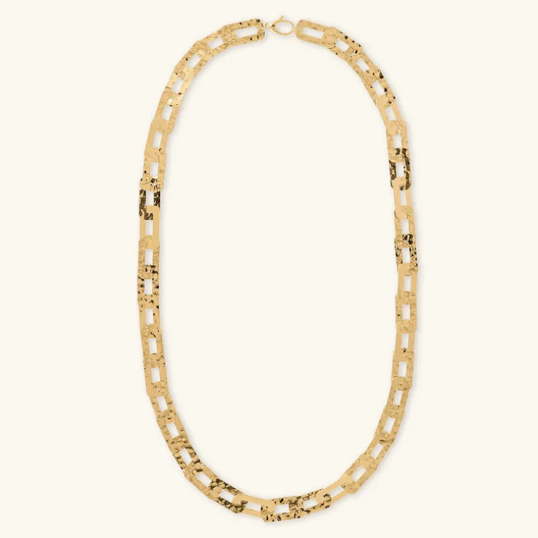 Collana Catena Rettangolare Piatta Martellata