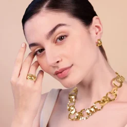 Collana con Maglie ad Anelli Martellati