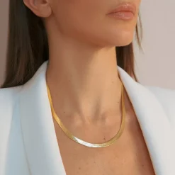 Collana Girocollo Catena Snake Piatta