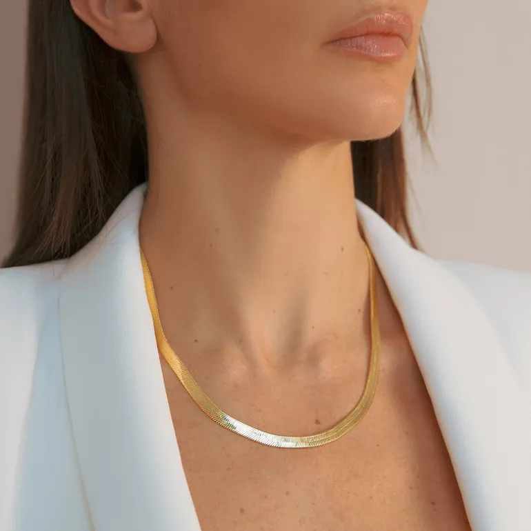 Collana Girocollo Catena Snake Piatta