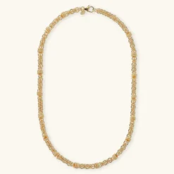 Collana Girocollo Catena a Intreccio con Rondelle