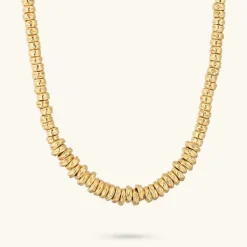 Collana Girocollo con Rondelle Martellate e Sfere Lucide