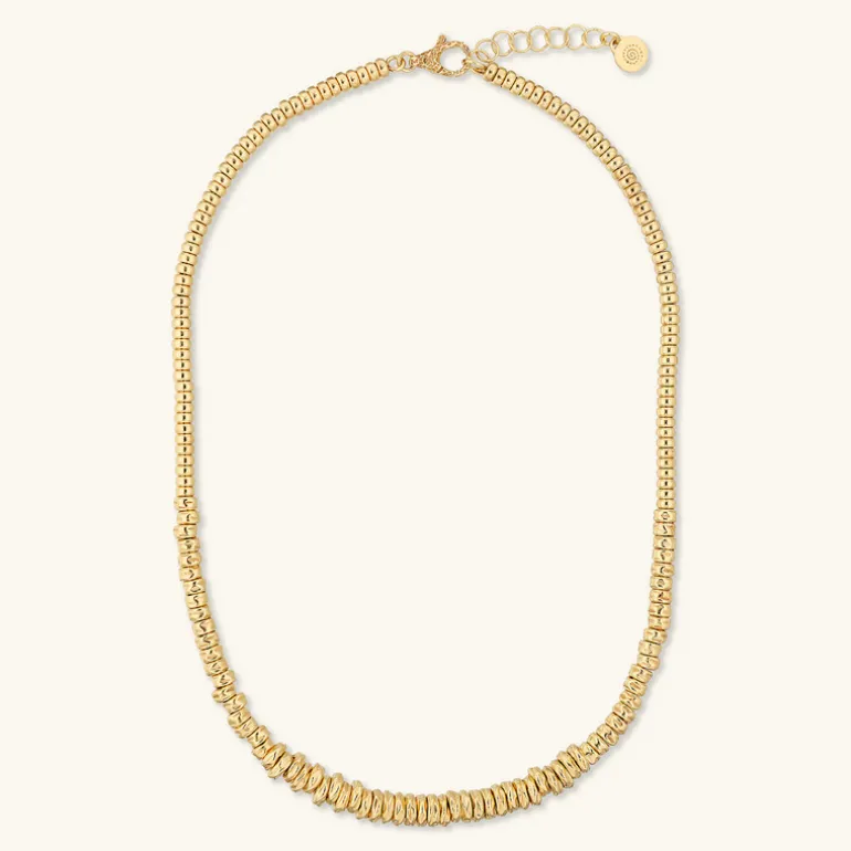 Collana Girocollo con Rondelle Martellate e Sfere Lucide