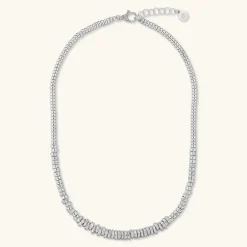 Collana Girocollo con Rondelle Martellate e Sfere Lucide