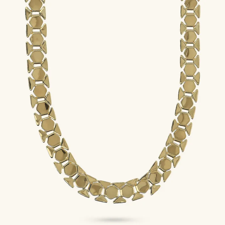 Collana Girocollo Maglia Geometrica Piatta