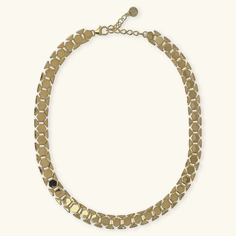 Collana Girocollo Maglia Geometrica Piatta