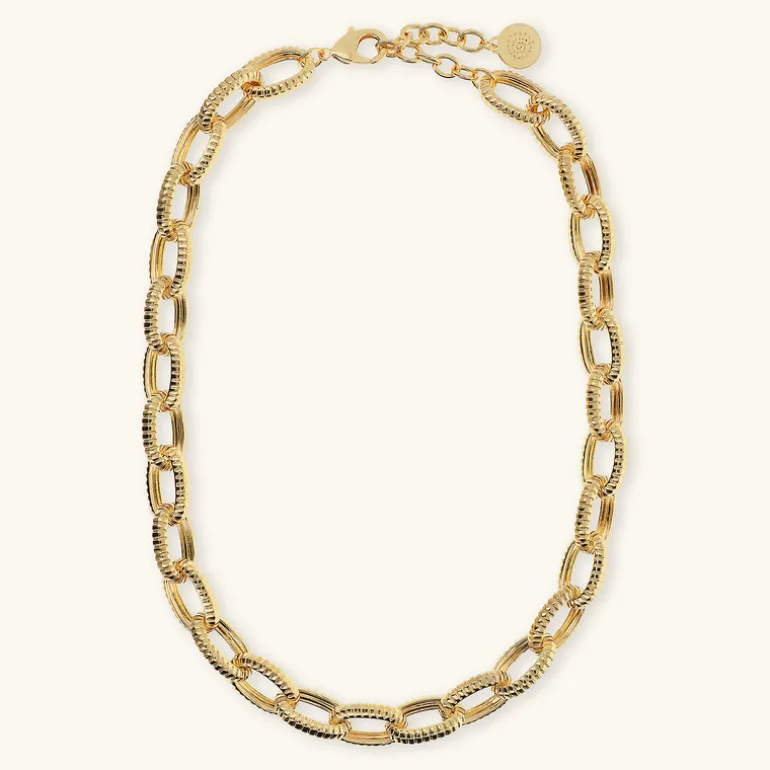 Collana Girocollo Maglie Ovali Texture Rigata