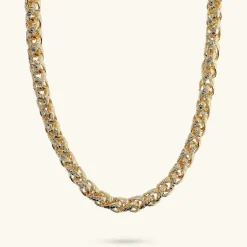Collana Girocollo Maxi Catena Spiga Martellata