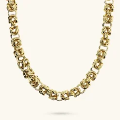 Collana Girocollo Maxi Catena Bizantina Martellata