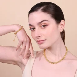Collana Girocollo Maxi Catena Spiga Martellata