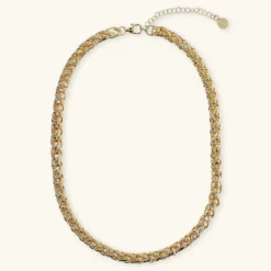 Collana Girocollo Maxi Catena Spiga Martellata