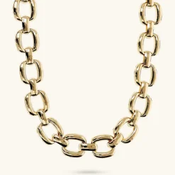 Collana Girocollo Maxi Maglie Quadrate Martellate