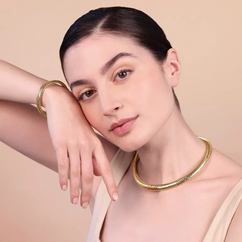Collana Girocollo Tubogas Diamantata