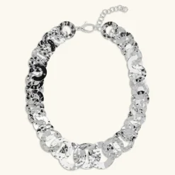 Collana Graduata con Maglie a Disco Martellate